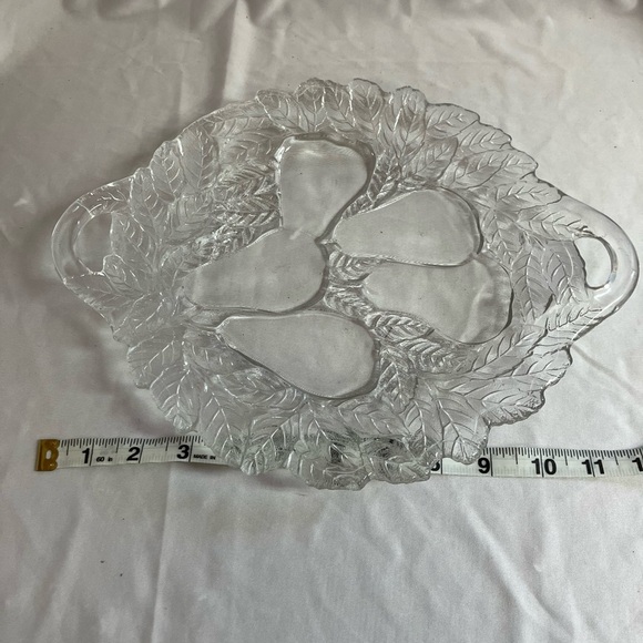 Clear Glass Pear Design Serving Platter - Picture 2 of 5